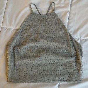 H&M silver backless beaded top
